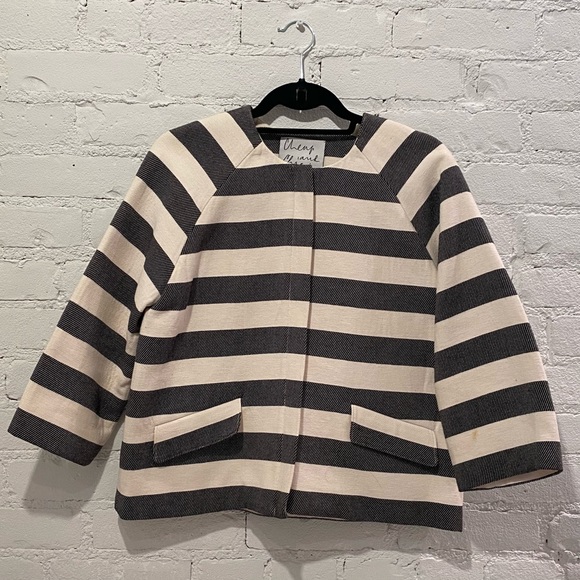 MOSCHINO Italian Nautical Striped Designer Cocoon Blazer 38/M - Picture 5 of 5